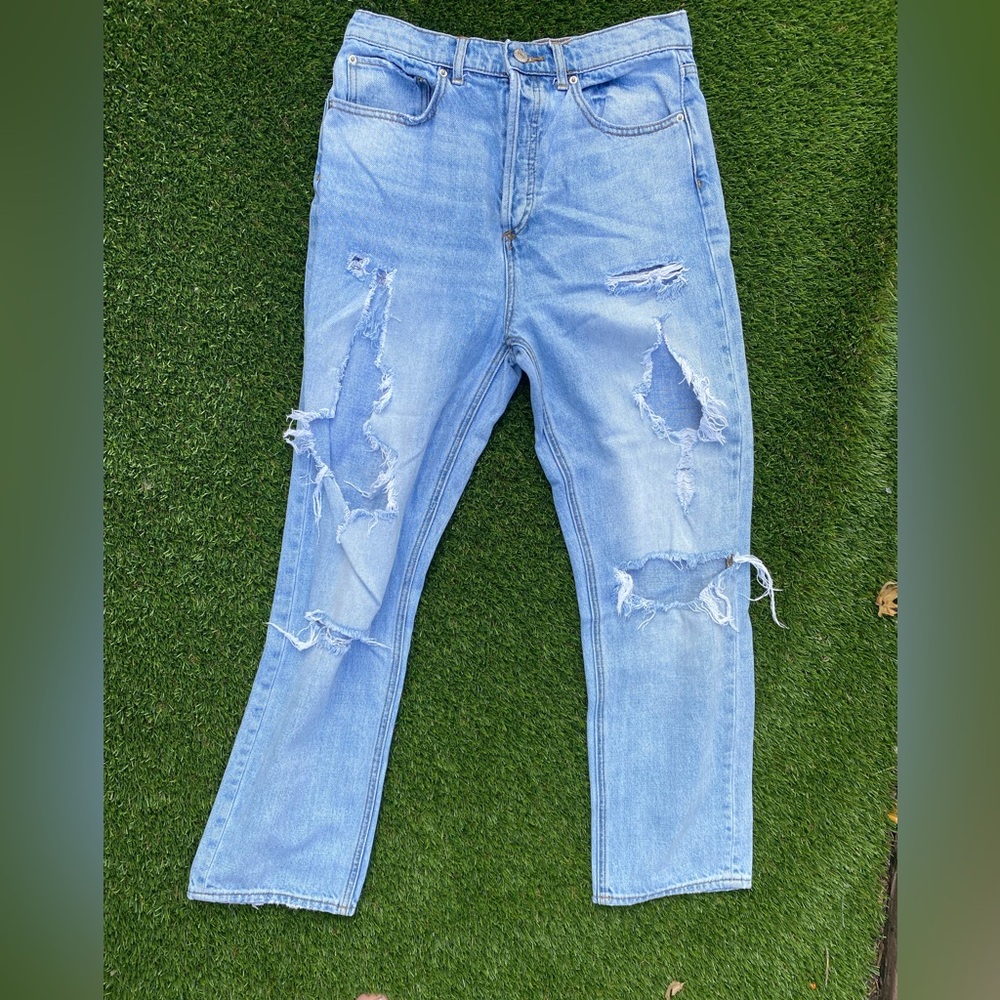 Urban Outfitters BDG Womens High-Rise Mom Button Fly Jeans 28 Boyfriu Blue